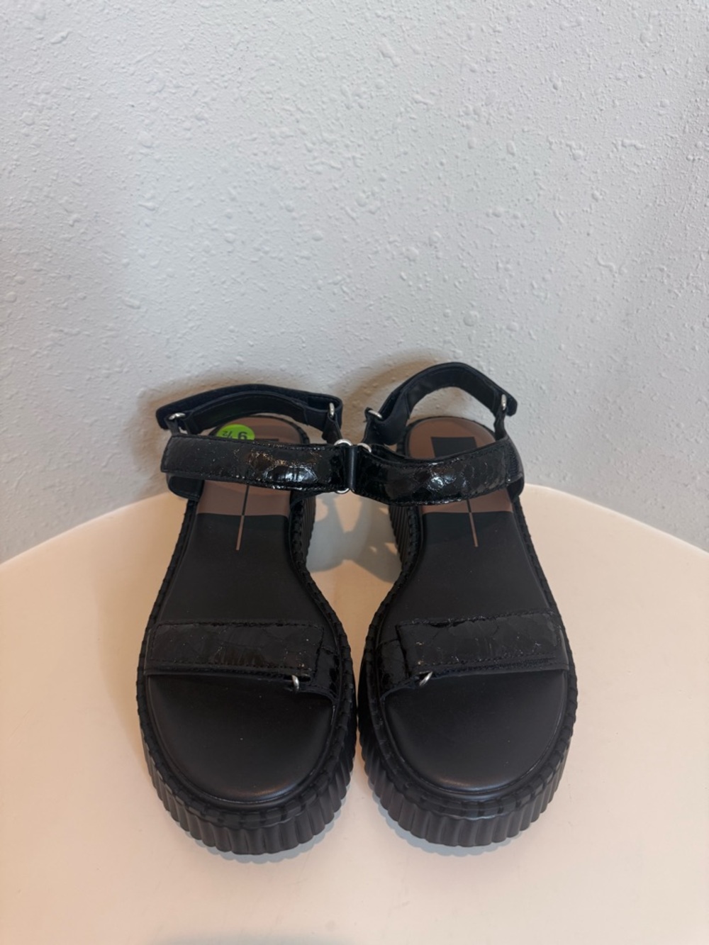 Dolce Vita Debra Embossed Leather Black Croc Platform Sandal Size 9.5 NWT - Picture 10 of 16
